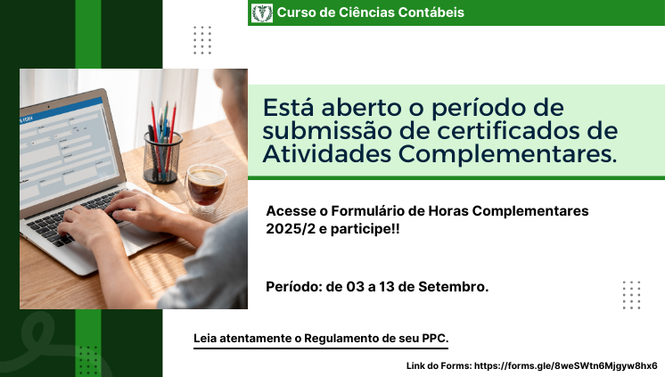 Está aberto o período de submissão de certificados de Atividades Complementares.