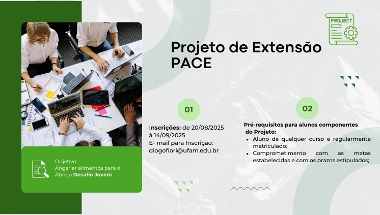 ESTÃO ABERTAS AS INSCRIÇÕES PARA O PROJETO DE EXTENSÃO